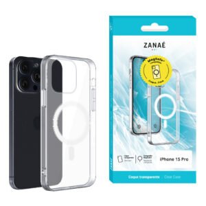 Coque Essentielle MagSafe pour iPhone 15 Pro, Transparent