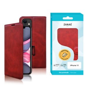 Etui Portefeuille Zanae Columbia pour iPhone 11, Rouge
