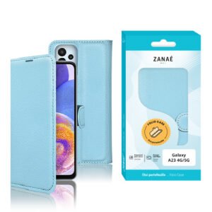 Etui Portefeuille Zanae pour Samsung Galaxy A23 4G / 5G, Bleu clair