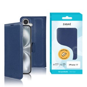 Etui Portefeuille Zanae pour iPhone 17, Marine