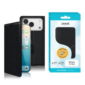 Etui Portefeuille Zanae pour iPhone 17 Pro, Noir