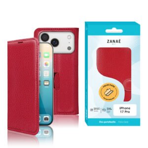 Etui Portefeuille Zanae pour iPhone 17 Pro, Rouge