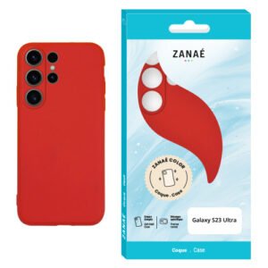 Coque Zanae Color pour Galaxy S23 Ultra, Rouge