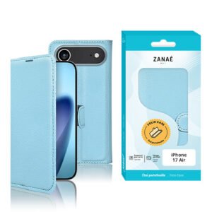 Etui Portefeuille Zanae pour iPhone Air, Bleu clair