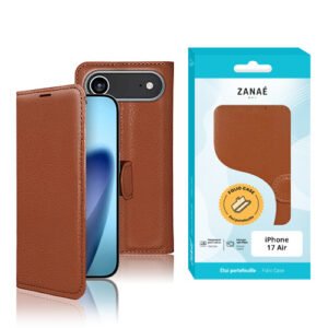 Etui Portefeuille Zanae pour iPhone Air, Marron