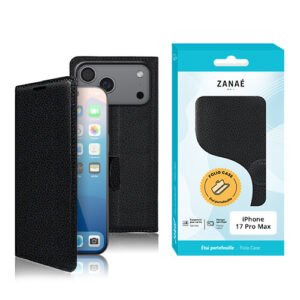 Etui Portefeuille Zanae pour iPhone 17 Pro Max, Noir