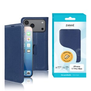 Etui Portefeuille Zanae pour iPhone 17 Pro Max, Marine