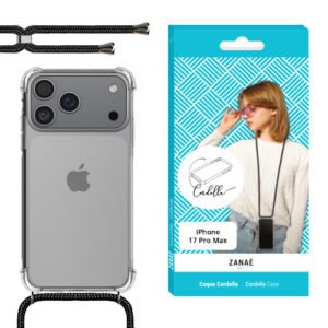 Coque Cordella avec cordon pour iPhone 17 Pro Max, Transparent