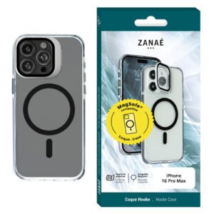Coque Hooke MagSafe pour iPhone 16 Pro Max, Noir