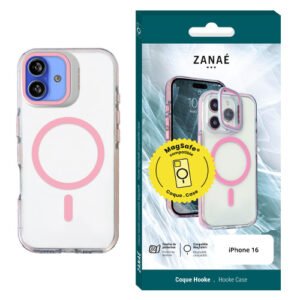 Coque Hooke MagSafe pour iPhone 16, Rose
