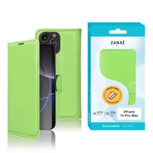 Etui Portefeuille Zanae pour iPhone 16 Pro Max, Vert