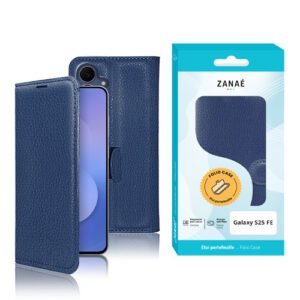 Etui Portefeuille Zanae pour Galaxy S25 FE, marine