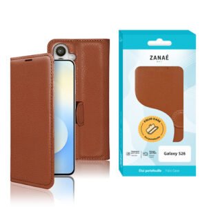 Etui Portefeuille Zanae pour Galaxy S26, marron