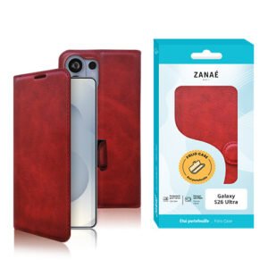 Portefeuille Zanae Columbia pour Galaxy S26 Ultra, rouge