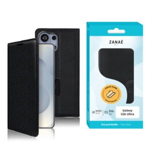 Etui Portefeuille Zanae pour Galaxy S26 Ultra, noir