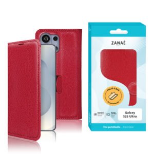 Etui Portefeuille Zanae pour Galaxy S26 Ultra, rouge