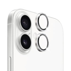 Verres Camera pailletes Argent pour iPhone 17