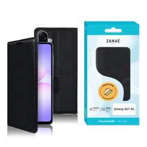 Etui Portefeuille Zanae pour Galaxy A07 4G, noir