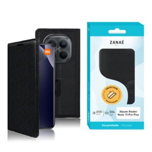 Etui Portefeuille Zanae pour Redmi Note 15 Pro Plus / Poco M8 Pro 5G, noir