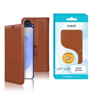 Etui Portefeuille Zanae pour Galaxy S26 Plus, marron