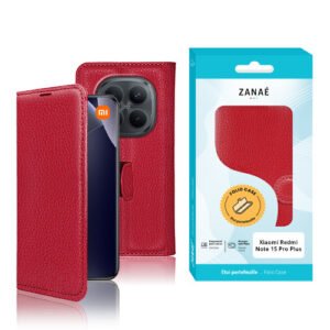Etui Portefeuille Zanae pour Redmi Note 15 Pro Plus / Poco M8 Pro 5G, rouge