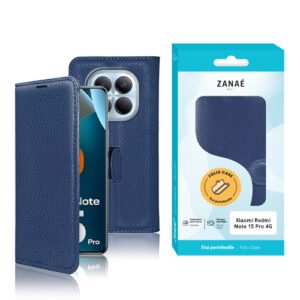Etui Portefeuille Zanae pour Redmi Note 15 Pro 4G, marine