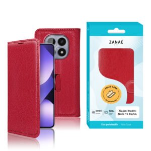 Etui Portefeuille Zanae pour Redmi Note 15 / Poco M8, rouge