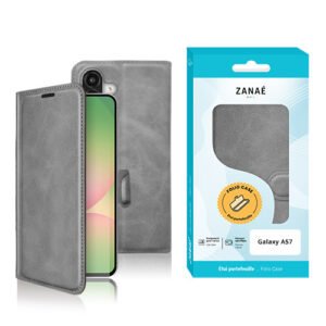 Portefeuille Zanae Columbia pour Galaxy A57, gris