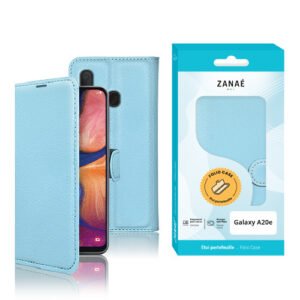 Etui Portefeuille Zanae pour Samsung Galaxy A20e, Bleu clair