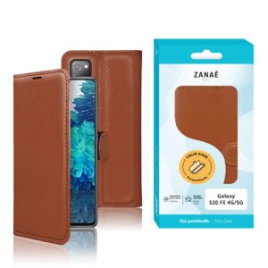 Etui Portefeuille Zanae pour Samsung Galaxy S20 FE 4G / 5G, Marron