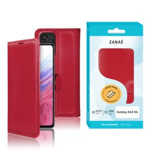 Etui Portefeuille Zanae pour Samsung Galaxy A53 5G, Rouge