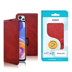 Etui Portefeuille Zanae Columbia pour Galaxy A23, Rouge
