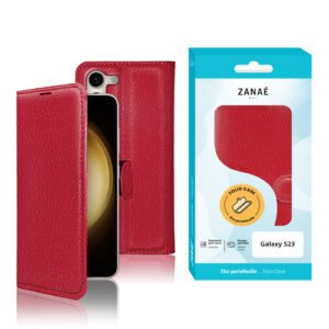 Etui Portefeuille Zanae pour Galaxy S23, Rouge