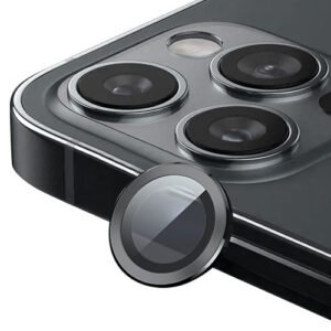 Verre trempe camera chrome pour iPhone 16 / 16 Plus, Graphite