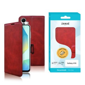 Etui Portefeuille Zanae Columbia pour Galaxy A16, Rouge