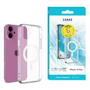 Coque Essentielle MagSafe pour iPhone 16 Plus, Transparent