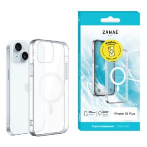 Coque Essentielle MagSafe pour iPhone 15 Plus, Transparent