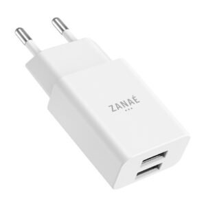 Chargeur 10W, 2x USB-A, Zanae, Blanc, Bulk