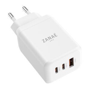Chargeur 65W, 2x USB-C / 1x USB-A, Zanae, Blanc, Bulk