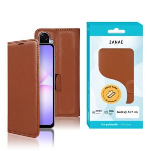 Etui Portefeuille Zanae pour Galaxy A08 / A07, marron