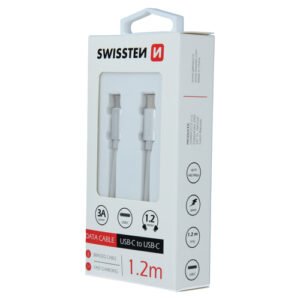 Cable, USB-C > USB-C, 1.2m, Swissten, Silver